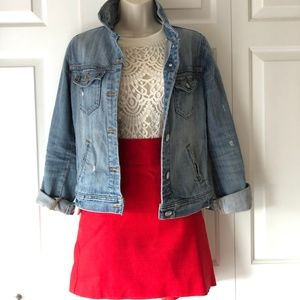 Size 4 Bright Red Loft Skirt